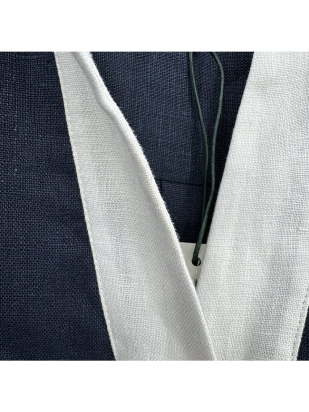 Tuckernuck Navy and White Linen Collier Dress size L Large Collared Mini Shift * - Picture 2 of 6